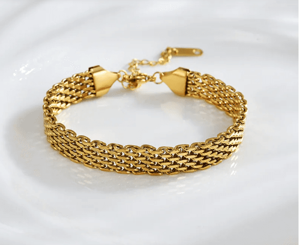 Women's Chain Bracelet Business Casual Golden Silver Metal Bracelet