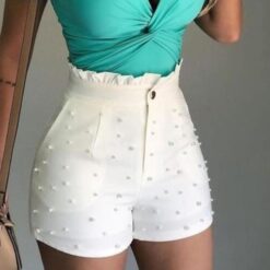 Women's Shorts Cannon Beads Solid Color