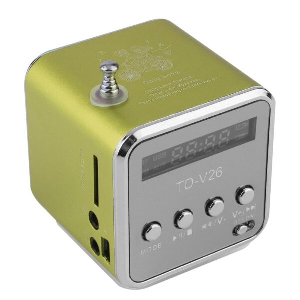 TD-V26 Portable Speaker Mini FM Radio Receiver MP3 Music Player LCDMicro SD TF Music - Image 8