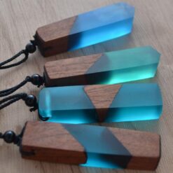 Wood Necklace Pendant Woven Chain Jewelry