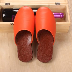 Unisex home Leather Slippers