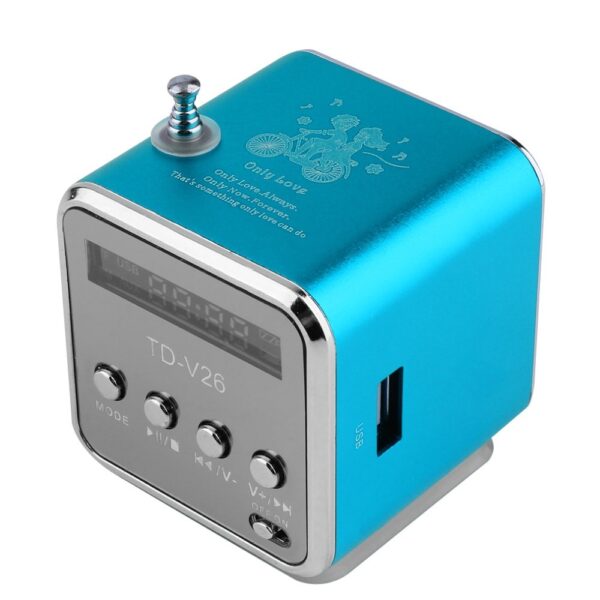 TD-V26 Portable Speaker Mini FM Radio Receiver MP3 Music Player LCDMicro SD TF Music - Image 7