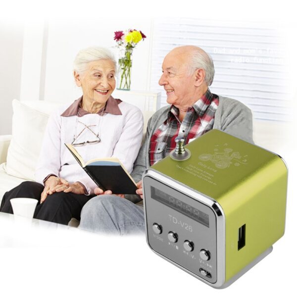 TD-V26 Portable Speaker Mini FM Radio Receiver MP3 Music Player LCDMicro SD TF Music - Image 2