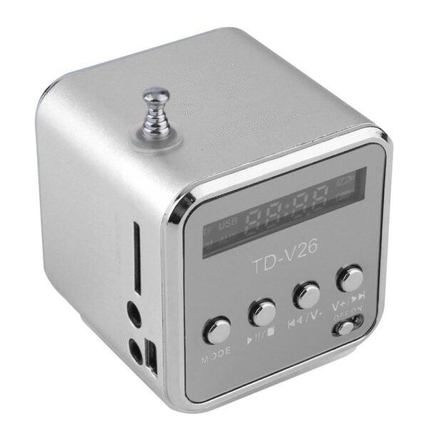 TD-V26 Portable Speaker Mini FM Radio Receiver MP3 Music Player LCDMicro SD TF Music - Image 10