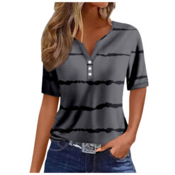 Women’s V-neck Printed Loose Short Sleeve