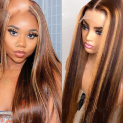 Women's Wigs Colored Medium Length Straight Hair