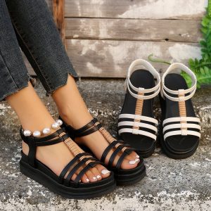 Summer Strap-design Beach Shoes