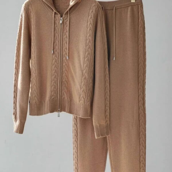 Temperament Leisure Twist Zipper Hooded Suits - Image 4
