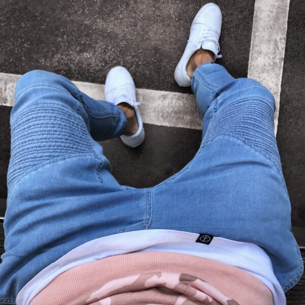 Jeans Men's Explosive Fashion Light Blue Skinny - Image 3