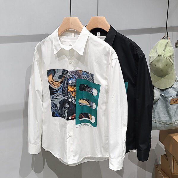 Men's Fashion Printed Shirts Long Sleeves - Image 2
