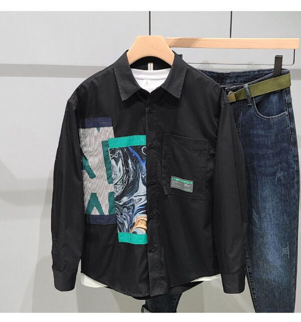 Men's Fashion Printed Shirts Long Sleeves - Image 5