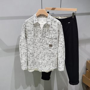Men's Fashion Print Shirt Loose Jacket