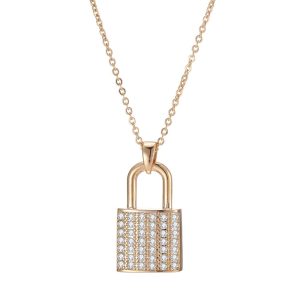 Zircon Lock for Lover Luxury Necklace