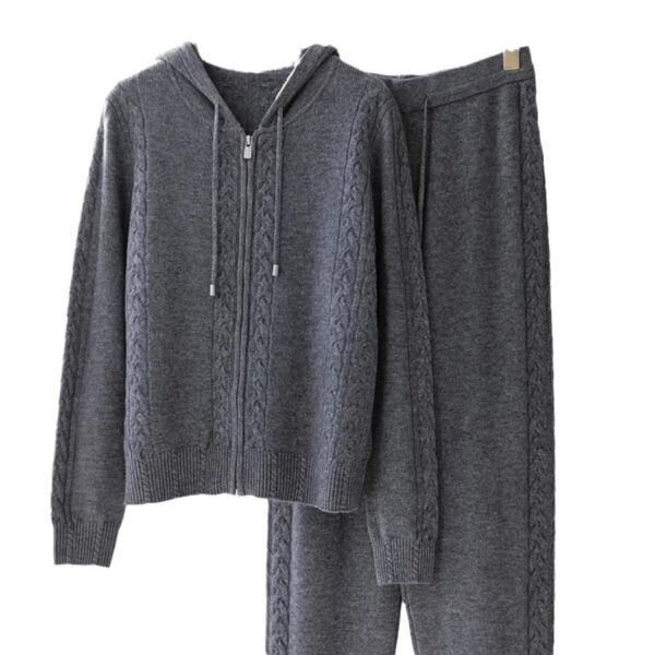 Temperament Leisure Twist Zipper Hooded Suits - Image 2