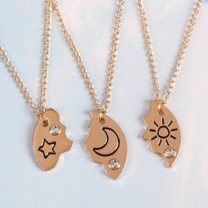 Sun, Moon And Star Pendant Set