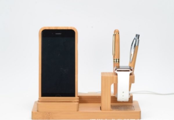Wooden bracket multi-function flat cell phone base - Image 3