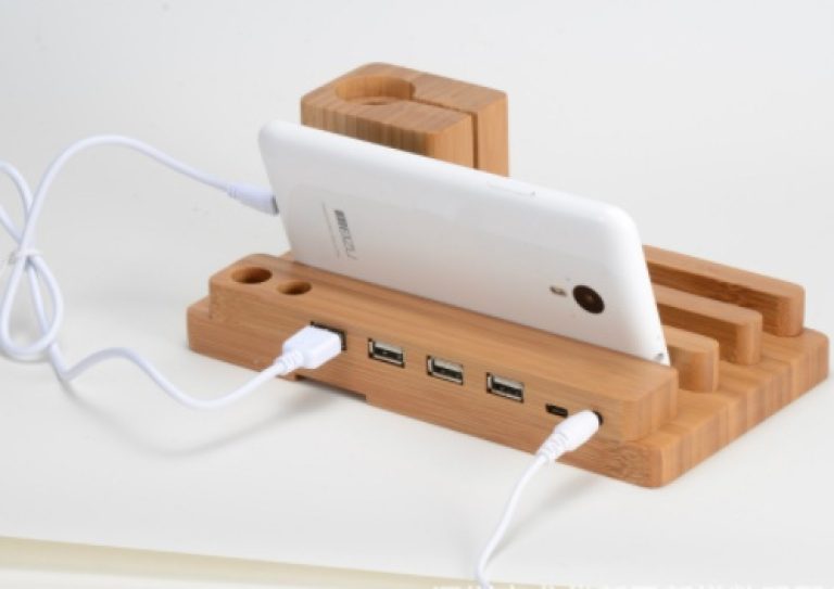 Wooden bracket multi-function flat cell phone base - Image 2