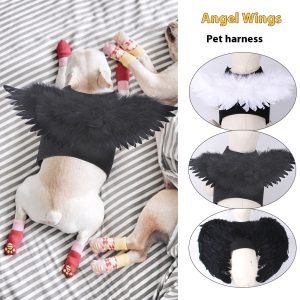 Halloween Angel Wings Pet Costume - Chest & Back Wings for Dogs