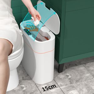 Smart Trash Can with Lid - Automatic Induction Dustbin for Bedroom, Living Room & Kitchen