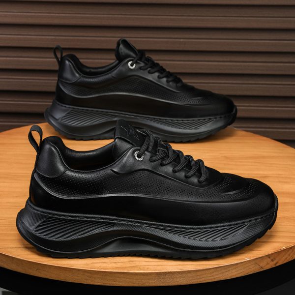 Men's Thick Soled Sports Shoes - Casual Breathable Sneakers, Lace-Up Dad Shoes for Everyday Wear - Image 4