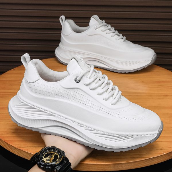 Men's Thick Soled Sports Shoes - Casual Breathable Sneakers, Lace-Up Dad Shoes for Everyday Wear - Image 2