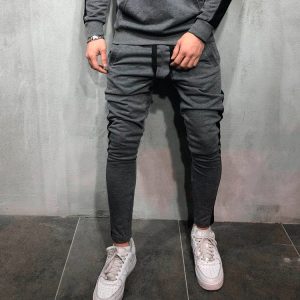 Men's Fashion Solid Color Exercise Casual Pants - Comfortable Athletic Wear