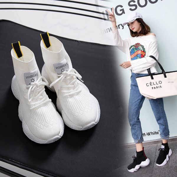 Women's Korean-Style Thick-Soled Mesh Sneakers - Breathable Casual Shoes