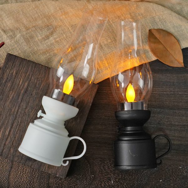 Retro LED Kerosene Lamp - Electronic Candle Light with Flickering Effect - Image 2