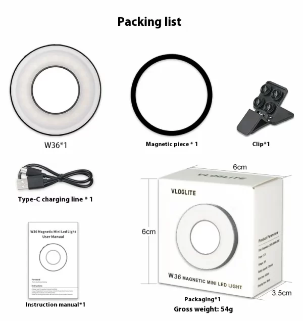 ProLight W36 - Portable 36LED Fill-In Light for Mobile Phone Live Broadcast, Makeup, and Selfie - Image 13