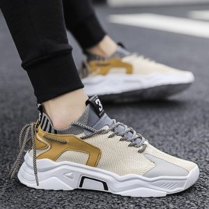 Men's Plus Size Thick Bottom Casual Sneakers - Comfortable Lace-Up Shoes