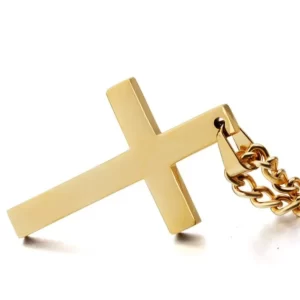 Cross Necklace Plated Gold Silver Black Prayer Choker Cross Pendant Necklaces For Men Jewelry Gift Custom OEM Stainless Steel