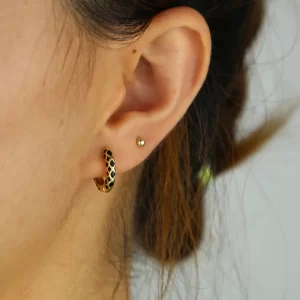 fashion earring for women with geometric round circle hoop with colorful enamel hoops