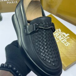 Men's Black Leather Loafers - Luxury Slip-On Shoes