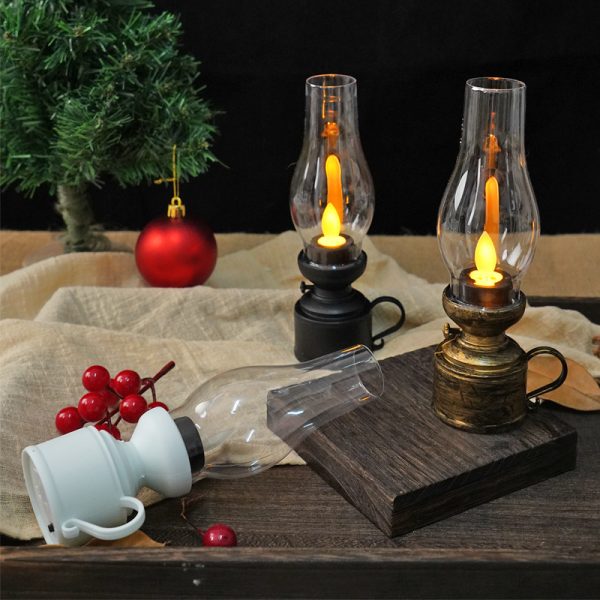 Retro LED Kerosene Lamp - Electronic Candle Light with Flickering Effect - Image 7