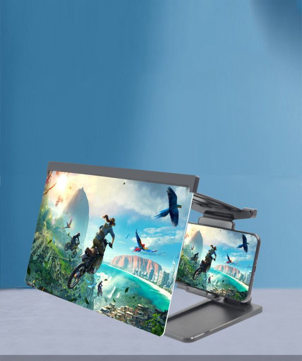 3D Mobile Phone Screen Amplifier - Compatible with Apple 12-inch Devices, Folding Shading Magnifier with Cellphone Holder - Image 8