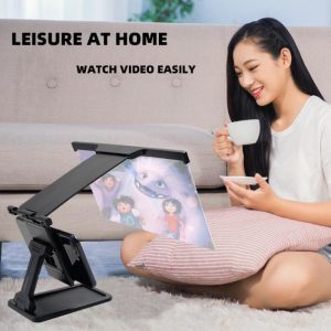 3D Mobile Phone Screen Amplifier - Compatible with Apple 12-inch Devices, Folding Shading Magnifier with Cellphone Holder
