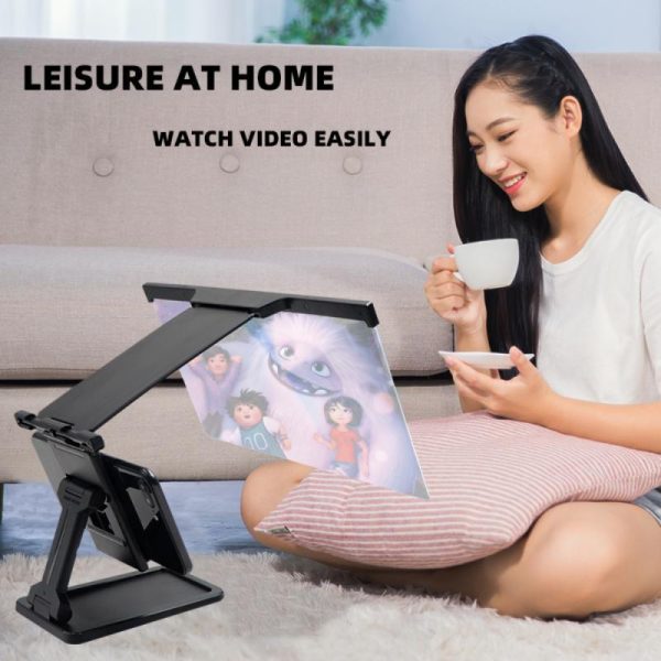 3D Mobile Phone Screen Amplifier - Compatible with Apple 12-inch Devices, Folding Shading Magnifier with Cellphone Holder