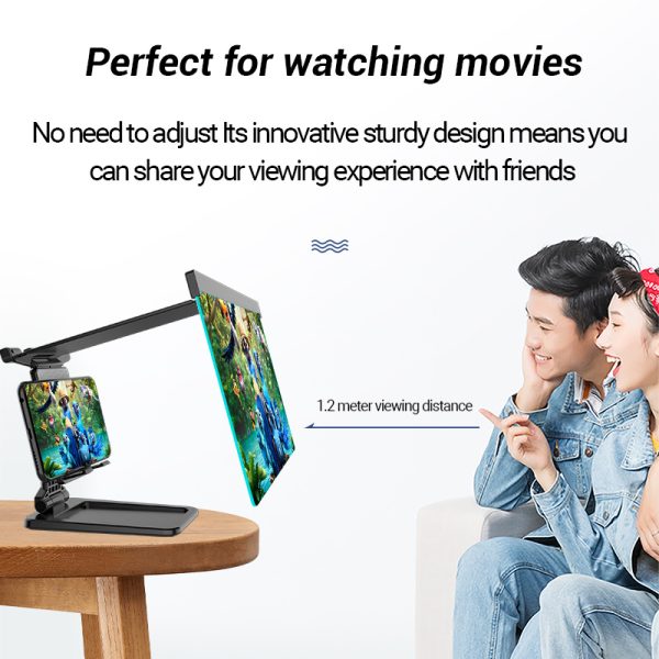 3D Mobile Phone Screen Amplifier - Compatible with Apple 12-inch Devices, Folding Shading Magnifier with Cellphone Holder - Image 4