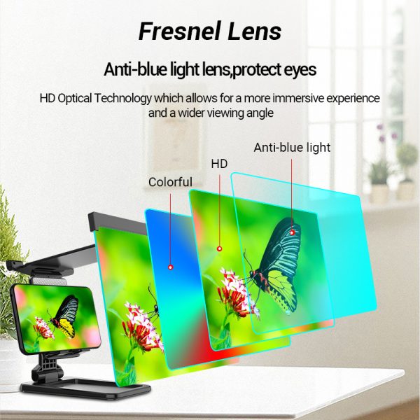 3D Mobile Phone Screen Amplifier - Compatible with Apple 12-inch Devices, Folding Shading Magnifier with Cellphone Holder - Image 3