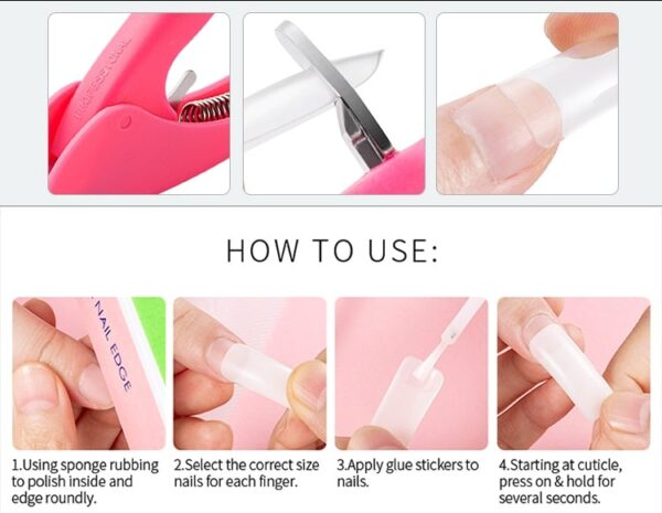 500 Pcs French Nail Tips, Pre-Glued Nail Art Extensions - Image 10