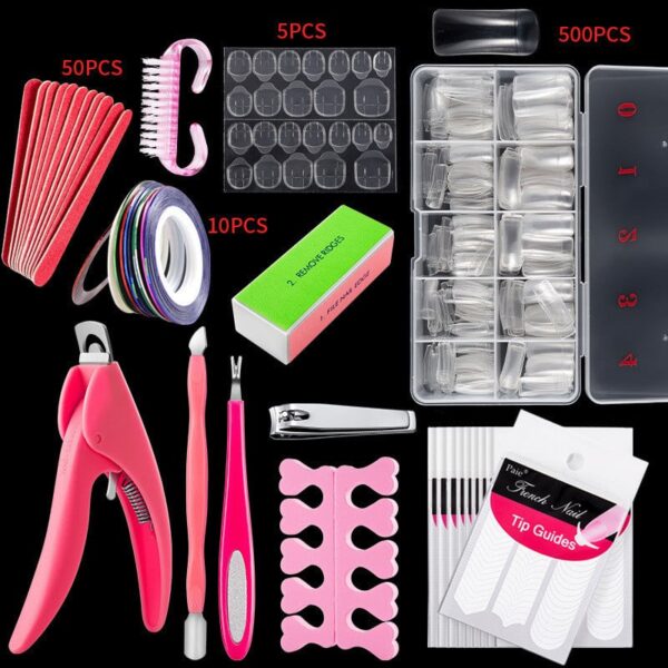 500 Pcs French Nail Tips, Pre-Glued Nail Art Extensions - Image 8