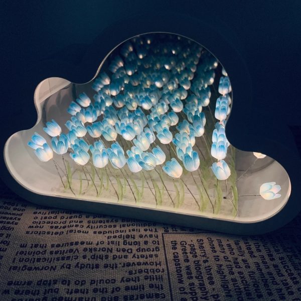 Handmade Cloud Tulip Mirror Small Night Light - Unique DIY Home Decor - Image 6