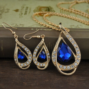 Luxurious Double Drop Crystal Set - Necklace, Earrings