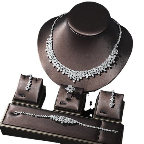 Elegant 4-Piece Jewelry Set - Necklace, Earrings, Rings, Bracelets - Image 2