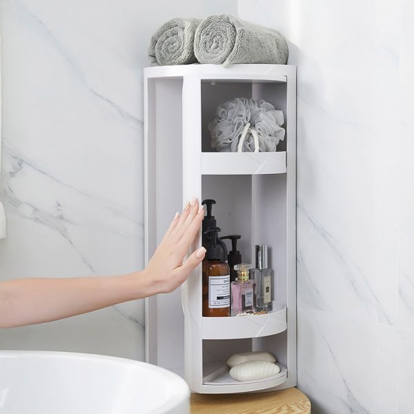 Adhesive Shower Shelf Rotating Punch-Free Shower Corner Shelf - Image 6