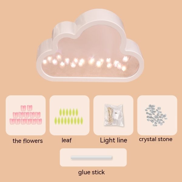Handmade Cloud Tulip Mirror Small Night Light - Unique DIY Home Decor - Image 3