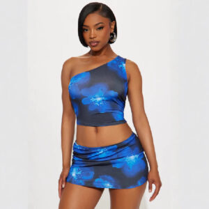 Printed Short Skirt Two Piece Set - Summer Fashion Outfit