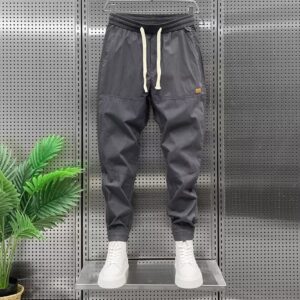 Japanese Style Retro Spring and Autumn Workwear Ankle-Length Jogger Pants