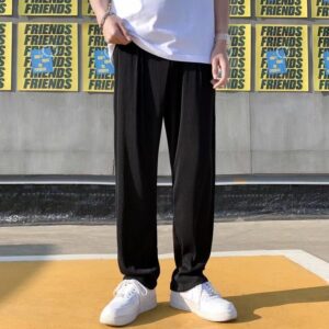 Striped Ice Silk Leggings Men's Summer Thin Pants