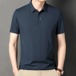 Waffle Short Sleeve Polo Shirt for Men